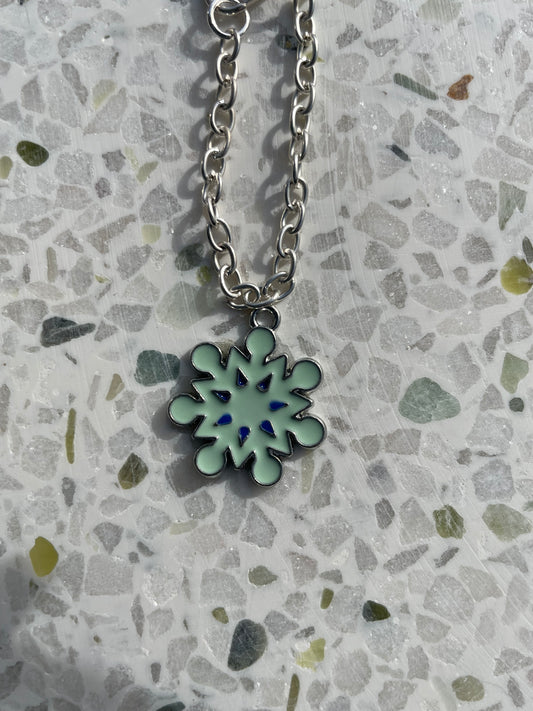 Teal snowflake (silver)