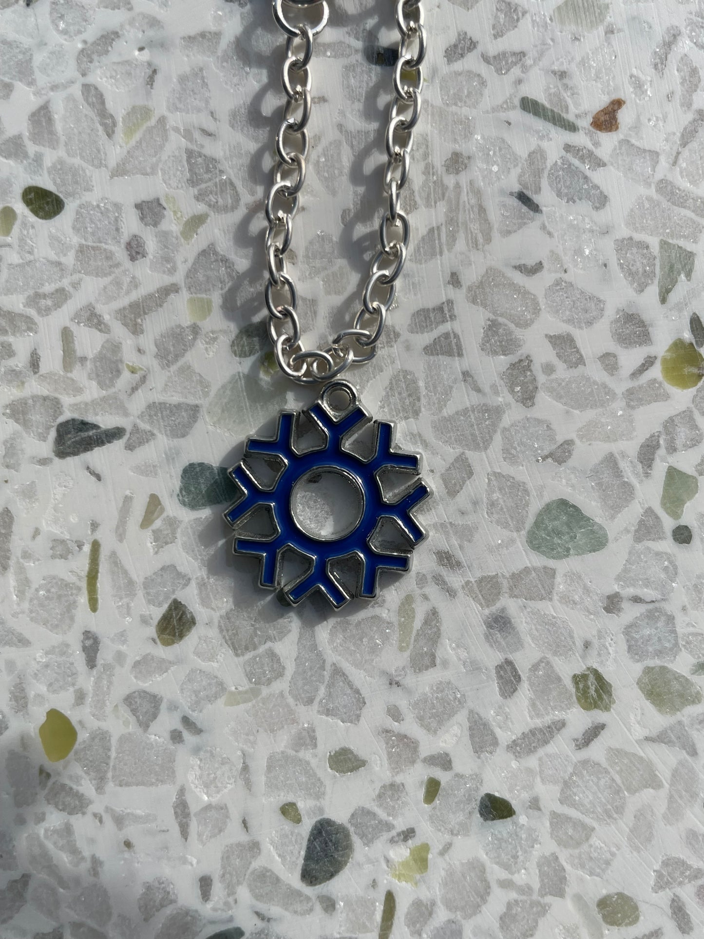 Blue circular snowflake