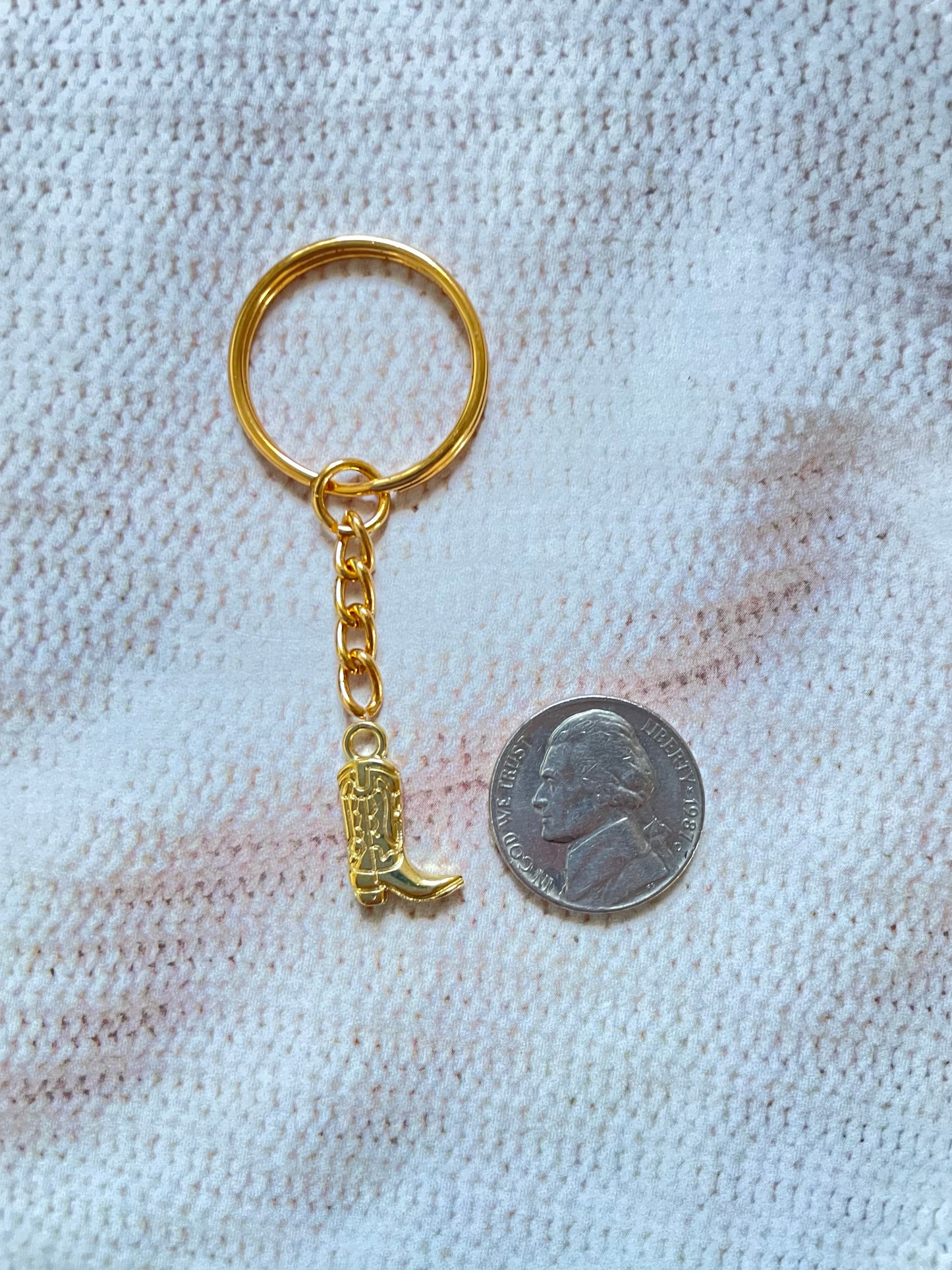 Golden Cowboy Boot Keychain