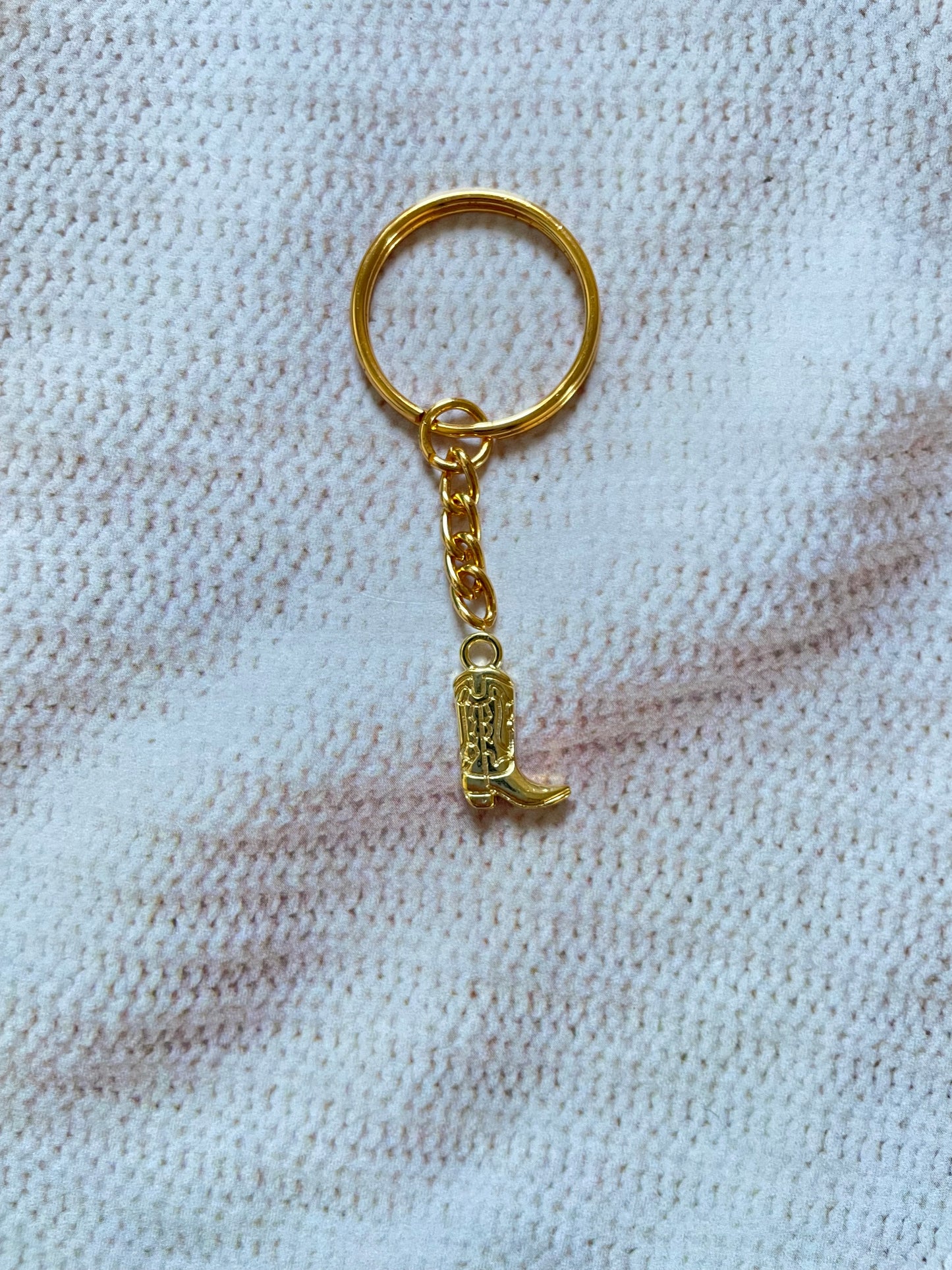 Golden Cowboy Boot Keychain